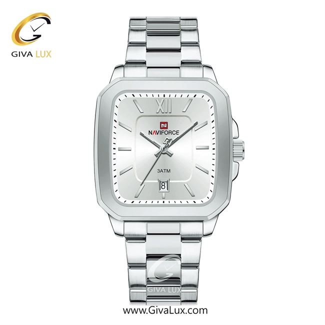 ساعت مچی اورجینال مردانه ناوی فورس|Naviforce|نوی فورس|نیوی فورس نقره ای | نقره ای| نقره ای| کد رفرنس NF9239 S/W/S